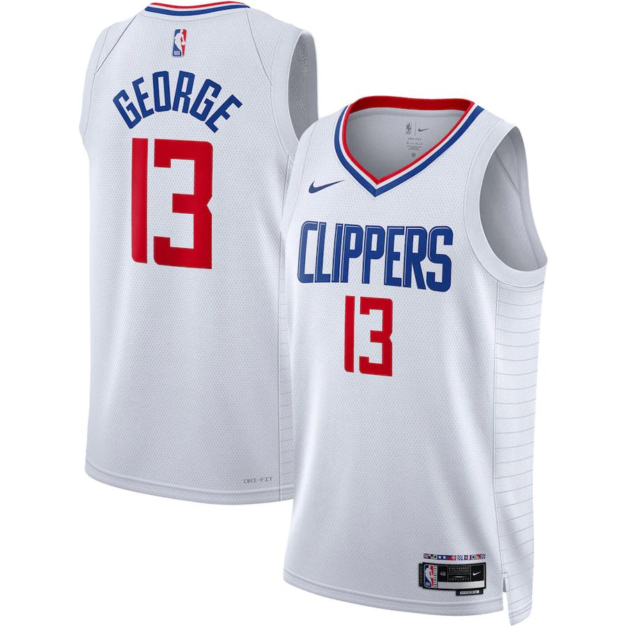 Men Los Angeles Clippers #13 Paul George Nike White Association Edition 2022-23 Swingman NBA Jersey